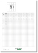 Karta pracy do druku ćwiczenia pisania liczby 10 po śladzie