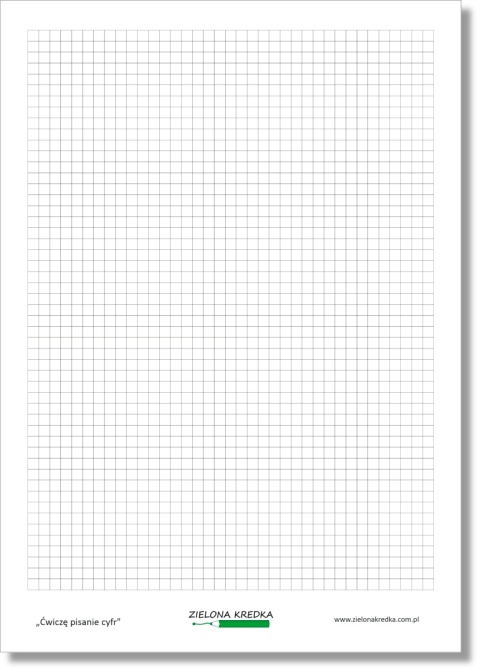 Strona w kratkę do samodzielnych ćwiczeń pisania dla dzieci