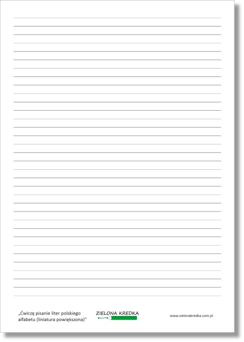 Powiększona liniatura do nauki pisania