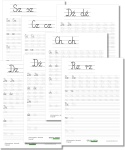 Karty pracy do pisania dwuznaków w liniaturze zeszytowej