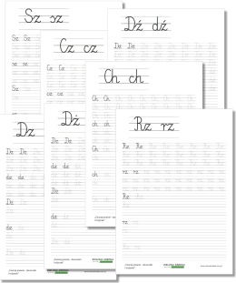 Karty pracy do pisania dwuznaków w liniaturze zeszytowej