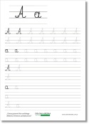 Karta pracy do pisania litery A i a w powiększonej liniaturze