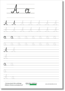 Karta pracy do pisania litery A i a w powiększonej liniaturze