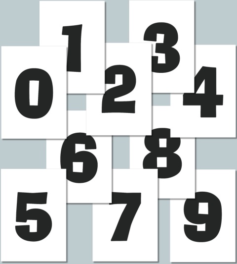 Cyfry 0–9 w czcionce AdLib