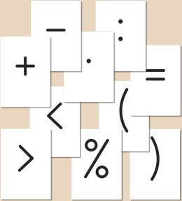 Znaki matematyczne w czcionce Pismo szkolne