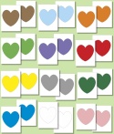Memory z motywem serc – zestaw PDF do druku dla dzieci, 12 par kart