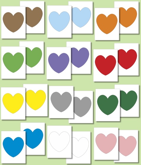 Memory z motywem serc – zestaw PDF do druku dla dzieci, 12 par kart