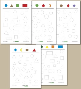 Podgląd stron zestawu Kolorowe figury do druku