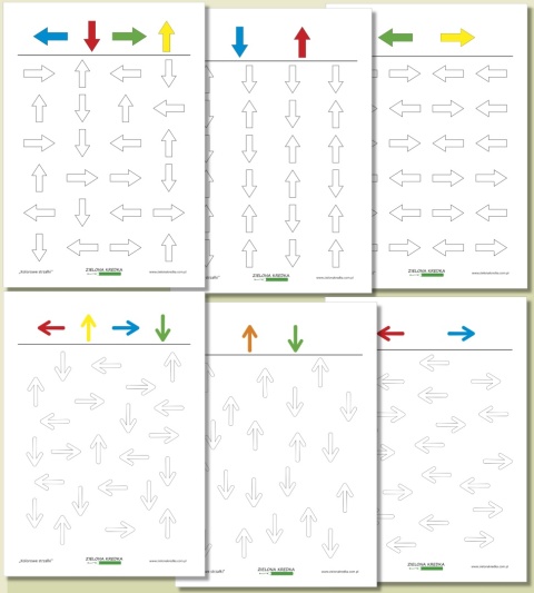 Karty pracy Kolorowe strzałki – PDF do druku dla przedszkolaków