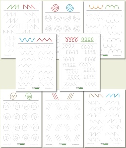 Kolorowe szlaczki – grafomotoryczne ćwiczenia PDF do druku dla dzieci przedszkolnych