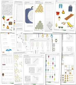 Letnie karty pracy do druku dla dzieci 7–8 lat – zadania edukacyjne na wakacje