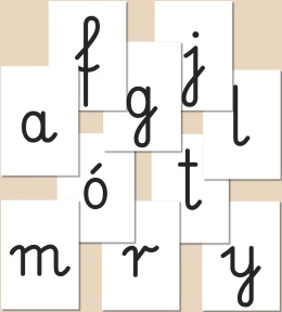 Małe litery alfabetu polskiego w czcionce Pismo szkolne – przykładowe 10 liter