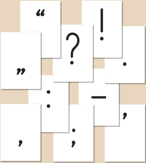 Znaki interpunkcyjne w czcionce Pismo szkolne