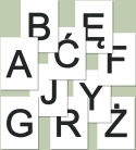Wielkie litery alfabetu polskiego do druku – Arial, czarne litery, PDF do samodzielnego wydruku