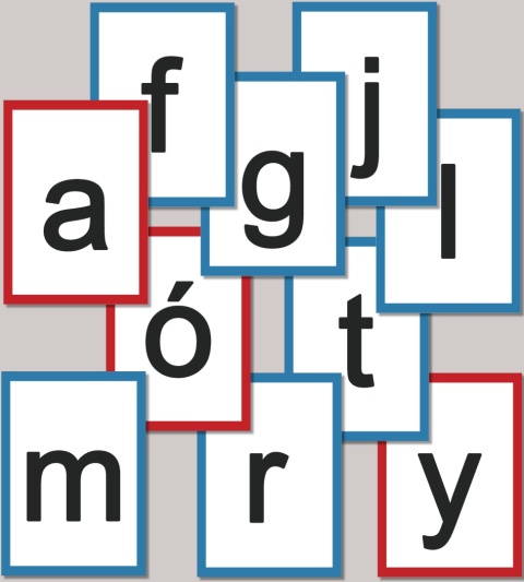 Małe litery alfabetu polskiego z ramkami – Arial, czarne litery, PDF do wydruku