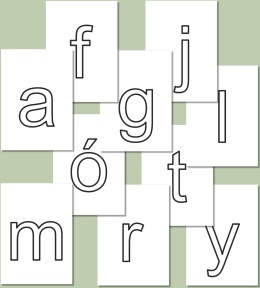 Litery do kolorowania – Arial, kontury małych liter, PDF edukacyjny