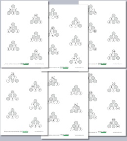 Karty PDF do druku – piramidy z mnożeniem do 100