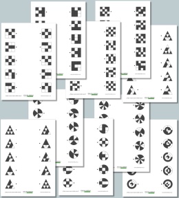 Połącz w pary – czarno-białe wzory, karty pracy PDF dla przedszkolaków