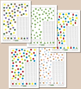 Karty pracy PDF – rozpoznawanie figur geometrycznych i liczenie do 20 dla dzieci w wieku przedszkolnym