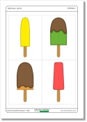 Puzzle dwuelementowe – lody, podgląd strony 2 zestawu PDF do druku