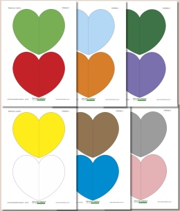 Puzzle dwuelementowe – serca, zestaw PDF do druku dla dzieci