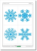 Puzzle dwuelementowe – śnieżynki, podgląd strony 1 zestawu PDF do druku