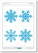 Puzzle dwuelementowe – śnieżynki, podgląd strony 2 zestawu PDF do druku