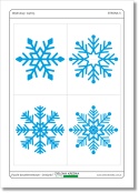 Puzzle dwuelementowe – śnieżynki, podgląd strony 3 zestawu PDF do druku