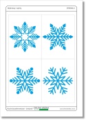 Puzzle dwuelementowe – śnieżynki, podgląd strony 4 zestawu PDF do druku