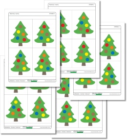 Zestaw 5 stron z prostymi świątecznymi wzorami do odwzorowania, 20 układów