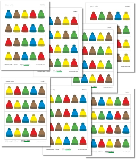Zestaw 7 stron ze wzorami do układania czapek – 28 zimowych kompozycji