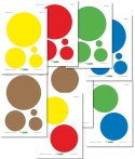 Kolorowe koła w pięciu rozmiarach i kolorach do wycięcia – materiał PDF do druku