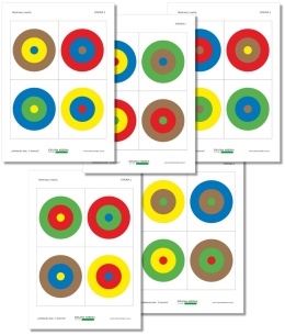 Karty z 3-elementowymi wzorami kolorowych kół do układanki edukacyjnej PDF