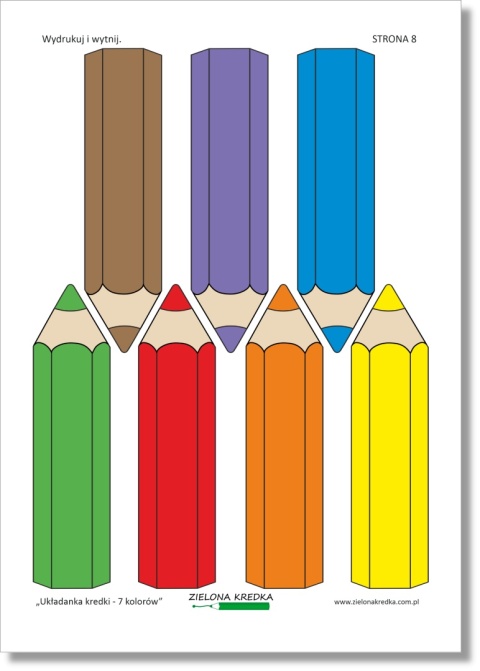 Kolorowe kredki do wycięcia i układania