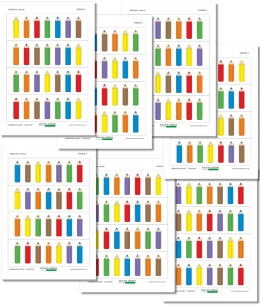Strony ze schematami do odwzorowania z układanki w formacie PDF