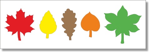 Przykładowa karta PDF ze wzorem układanki liście – 5 kolorów