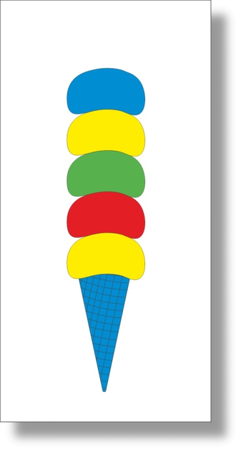 Przykładowa karta PDF ze wzorem lodowej układanki – 5 kolorów