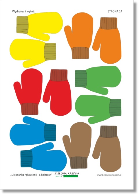 Kolorowe rękawiczki do wycięcia – elementy do układania