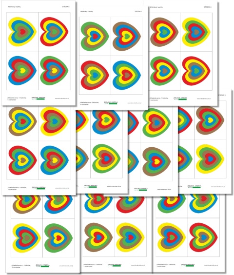 Układanka serca – 5 kolorów, 5 wielkości