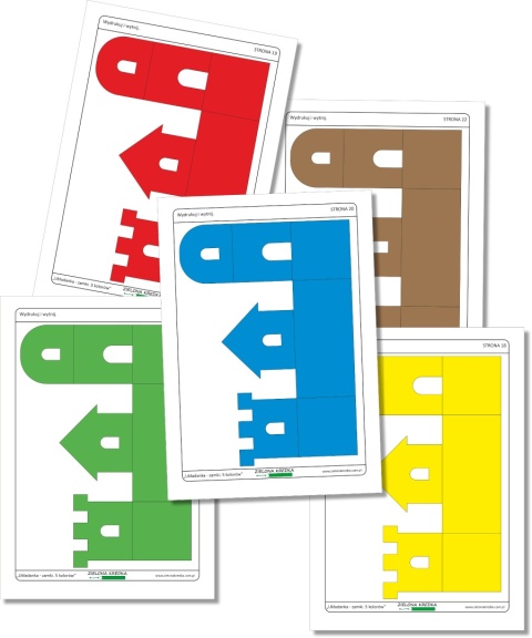 Kolorowe elementy zamków do wycięcia – części układanki dla dzieci