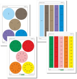 Ułamki zwykłe – kolorowe koła i paski do wycięcia, edukacyjny zestaw PDF do druku