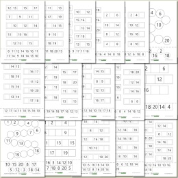 Karty pracy do druku – Uzupełnij brakujące liczby 1–20, edukacyjny zestaw PDF dla dzieci 5–7 lat