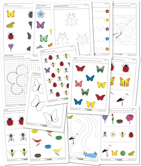 Wiosenne karty pracy do druku dla 3-latków – edukacyjne zadania dla przedszkolaków