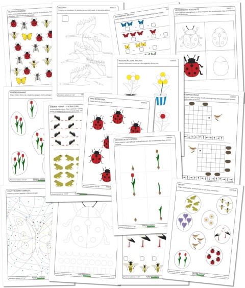 Wiosenne karty pracy do druku dla dzieci w wieku 4–5 lat – zadania edukacyjne na wiosnę