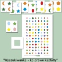 Plansza, wycięta ramka i karty z układami wzorów, PDF do druku