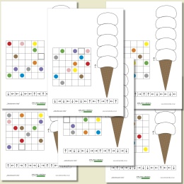 Zakodowane lody – karty pracy PDF do kodowania strzałkami dla dzieci